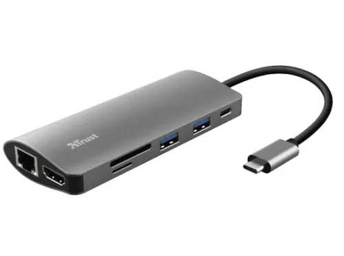 Adaptador USB Trust 23775 Dalyx 7-in-1 USB-C Multiport 7 Puertos Plata