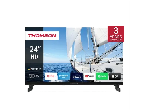 TV DLED 24" Thomson 24HG2S14CW HD adaptador 12V para caravanas y camping Arm Cortex-A55*4 Google TV Smart TV Dolby Audio Negro