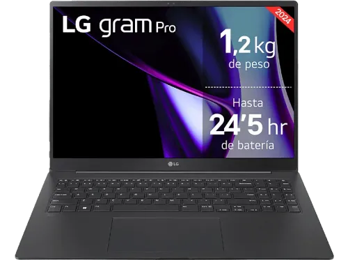 Portátil LG 16Z90SP-A.AD75B 16" WQXGA Intel® Evo™ Edition Core™ Ultra 7-155H 32 GB RAM 512 GB SSD GeForce RTX™ 3050 W11H Negro Obsidiana