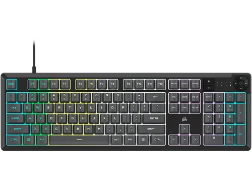 Teclado gaming Corsair K55 Core Con cable Iluminación LED RGB 4 teclas multimedia Dark Grey