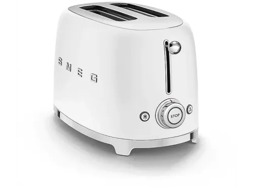 Tostadora Smeg TSF01WHMEU 950 W 2 Rebanadas 6 Niveles Función descongelar y bagel Vintage Blanco