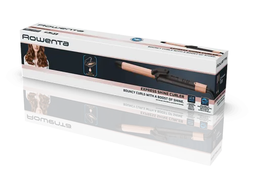Rizador Rowenta Express Shine CF2810 Revestimiento cerámico tratado con papaya 9 Temperaturas Hasta 210 °C Pantalla LCD Apagado autom. Rosa
