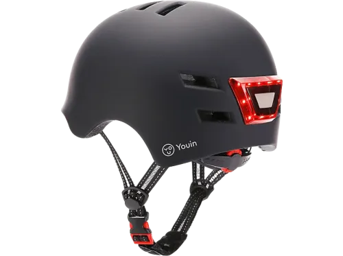 Casco Youin LED Para patinete eléctrico o bicicleta Talla M Luz trasera Negro