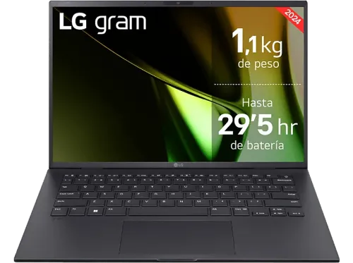 Portátil LG 14Z90S-G.AD76B 14" WUXGA Intel® Evo™ Edition Core™ Ultra 7-155H 32 GB RAM 512 GB SSD Arc™ GPU W11H Negro Obsidiana