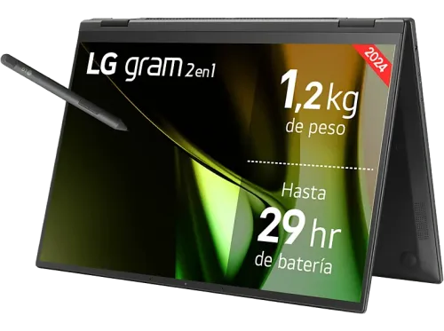 Convertible 2 en 1 LG 14T90S-G.AA75B 14" WUXGA  Intel® Evo™ Edition Core™ Ultra 7-155H 16 GB RAM 512 GB SSD Arc™ GPU W11H Negro Obsidiana