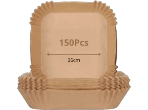 Accesorio freidora NK HO330020 Papel para hornear Cuadrado 150 piezas 26 cm Antiadherente Marrón