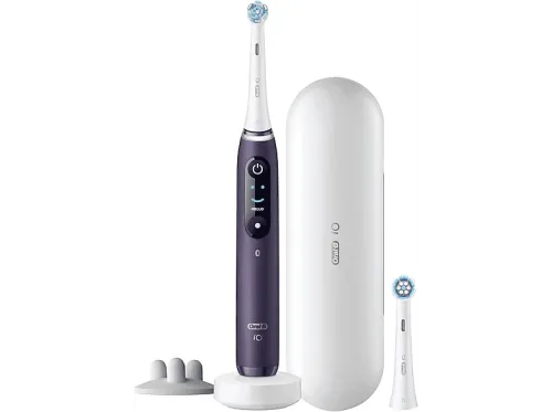 Cepillo eléctrico Oral-B iO 8S 6 modos Pantalla interactiva Sensor de presión 2 Cabezales y estuche de viaje Violeta