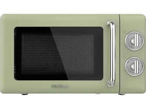Microondas con grill Cecotec ProClean 3110 Retro 700 W 6 niveles Luz interior 20 l  Verde