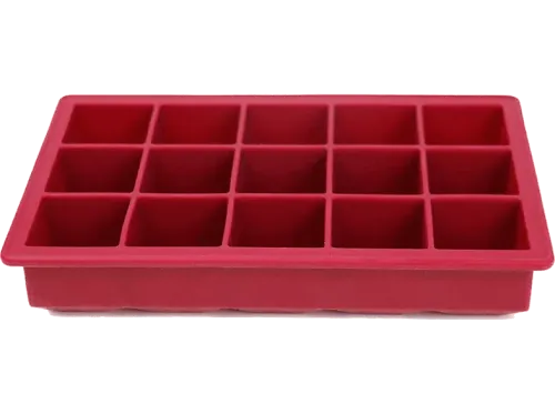 Cubitera Jata HACC4540 15 Cubitos Antiadherente y Flexible Silicona Con Tapa Rojo