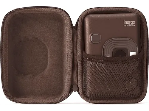 Funda cámara Fujifilm Instax Mini Liplay Case Terciopelo Cierre de Cremallera Bronze