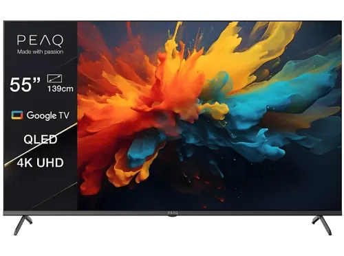 TV QLED 55" Peaq 55GQU-5024C UHD 4K Smart TV DVB-T2 (H.265) Chromecast incorporado Google TV Dolby Vision Negro