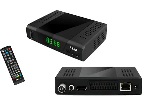 Sintonizador TDT Akai DBV T2 HD,DVB-T2 H.265 Negro