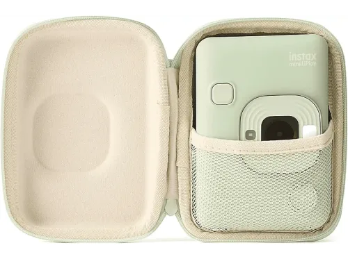 Funda cámara Fujifilm Instax Mini Liplay Case Terciopelo Cierre de Cremallera Matcha Green