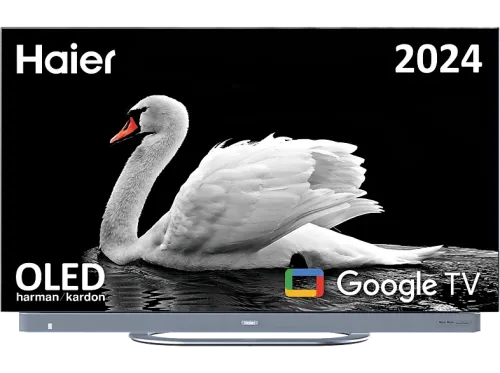 TV OLED 55" Haier C90E Series H55C900UX Harman Kardon Smart TV (Google TV) HDR 4K Altavoz Frontal Dolby Atmos-Vision Gaming 120Hz Plata