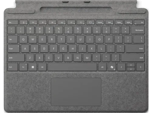 Teclado Microsoft para Surface Pro con almacenamiento de lápiz Platino