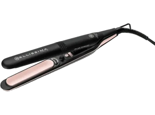 Plancha de pelo Bellissima Creativity Ion Cerámica 5 temperaturas 150-230°C Calentamiento rápido Negro y rosa