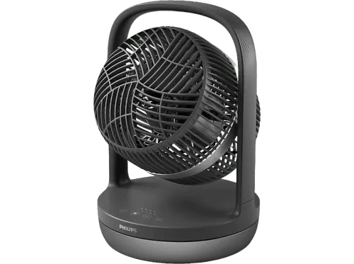 Ventilador de sobremesa Philips CX3050/01,3 velocidades 27 W Máxima refrigeración Ultrasilencioso Temporizador Negro