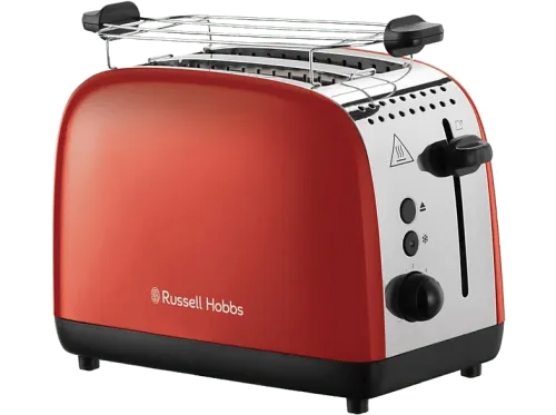 Tostadora Russell Hobbs Colours Plus 1600 W 2 Ranuras Extra Largas 6 Niveles de Tostado Red