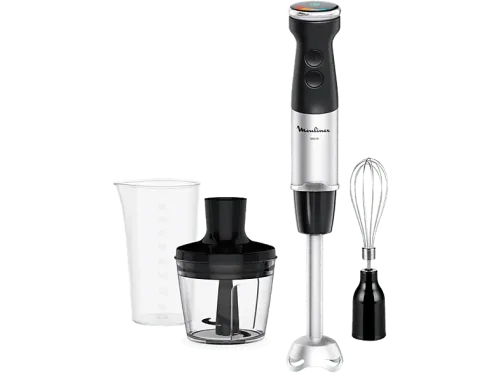 Batidora de mano Moulinex Quickchef+ 1000 W 20 Velocidades Cuchillas con Tecnología Powelix Negro