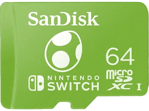 Tarjeta micro SDXC SanDisk Licencia Nintendo® 64 GB Para Nintendo Switch 100 MB/s Edición Yoshi Verde