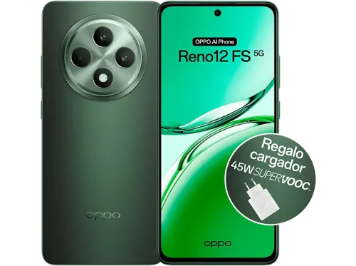 Móvil OPPO Reno 12 FS 5G Black Green 512 GB 12 GB RAM 6.67" AMOLED Full HD+ 120 Hz Mediatek Dimensity 6300 5G 5000 mAh Android