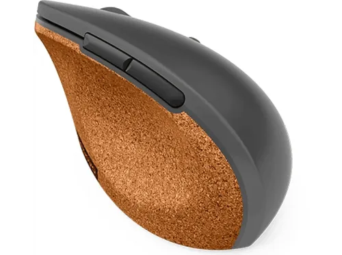 Ratón inalámbrico Lenovo Vertical Go Inalámbrico 2400 DPI Gris Madera