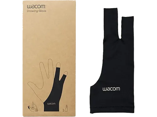 Guante de dibujo Wacom Para pantalla tableta gráfica Diestros y Zurdos Poliéster Negro