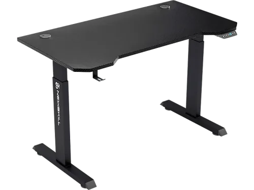 Mesa gaming Newskill Belenor PRO MFD + Metal Ajustable en Altura 72-122 cm Soporte Auriculares Negro