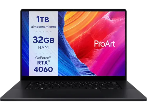 Portátil  ASUS  ProArt P16 H7606WV-ME042 16" WQUXGA AMD Ryzen AI 9 HX 370 32GB RAM 1TB SSD GeForce RTX™ 4060 Windows 11 Home