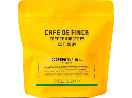 Café en grano Café de Finca Colombia Cooperativa Ally Colombia Caturra y Castillo Apto para Cafeteras Superautomáticas 1 kg