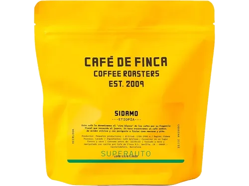 Café en grano Café de Finca Etiopía Sidamo Heirloom Sabor a Manzana y Piña Apto para Cafeteras Superautomáticas 1 kg