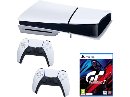 Consola Sony PlayStation 5 Slim Standard 1 TB SSD 4K 2 mandos Chasis D Blanco + Juego Gran Turismo 7
