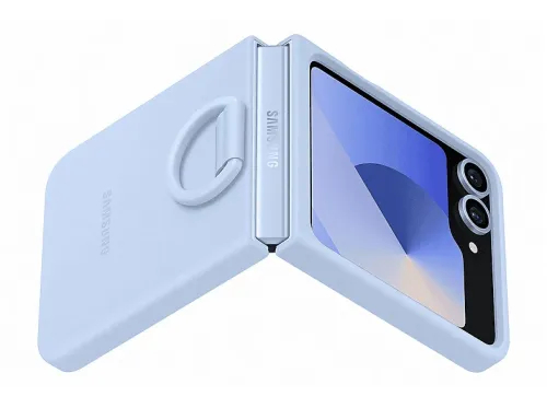 Funda Samsung Silicone Case Para Samsung Galaxy Z Flip6 Con anillo Blue
