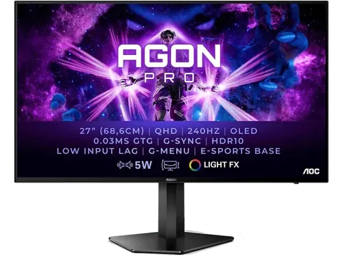 Monitor gaming AOC AG276QZD 26.5 " QHD 0.03 ms 240 Hz OLED G-Sync Compatible HDR 10 Negro