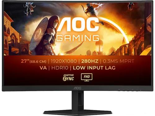 Monitor gaming AOC C27G4ZXE 27" Full-HD 1 ms GtG 0.3 ms MPRT 280 Hz Curvo Fast VA Retroiluminación WLED Negro