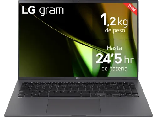 Portátil LG 16Z90S-G.AD89B 16" WQXGA Intel® Core™ Evo™ Ultra 7-155H 32 GB RAM 1 TB SSD Arc™ GPU W11H Gris Carbón