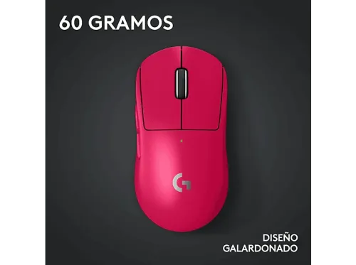 Ratón gaming Logitech G Pro X Superlight 2 Lightspeed Inalámbrico-USB 32.0000ppp PC-Mac Botones personalizables Sensor Hero Magenta
