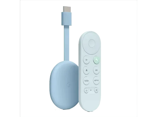 Reproductor multimedia Chromecast con Google TV de Google 4K Mando con control por voz HDMI Azul cielo