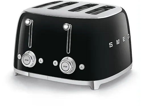 Tostadora Smeg TSF03BLEU 2000W 4 rebanadas 6 niveles Función descongelar y bagel Vintage Negro