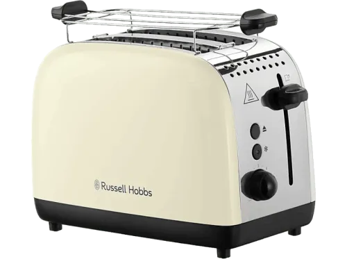 Tostadora Russell Hobbs Colours Plus 1600 W 2 Ranuras Extra Largas 6 Niveles de Tostado Cream