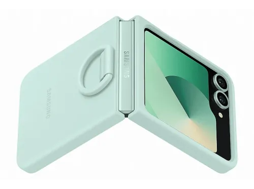 Funda Samsung Silicone Case Para Samsung Galaxy Z Flip6 Con anillo Mint