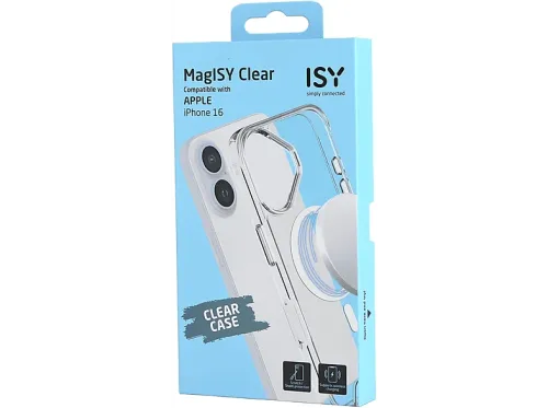 Funda Isy ISC 1115 Compatible con iPhone 16 Resistente a Golpes Anillo Magnético Integrado Transparente