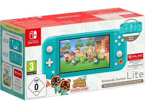 Consola Nintendo Switch Lite Portátil Controles integrados Azul Turquesa + Juego Animal Crossing: New Horizons (preinstalado) + 12 meses NSO