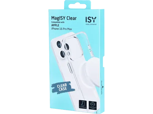 Funda Isy ISC 1117 Compatible con iPhone 16 Pro Max Resistente a Golpes Anillo Magnético Integrado Transparente