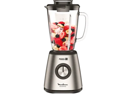 Batidora de vaso Moulinex BlendForce Metal LM439D 800 W 1.75 L 6 Cuchillas 5 velocidades Tecnol. Powelix Vidrio Termorresistente Acero Inox.