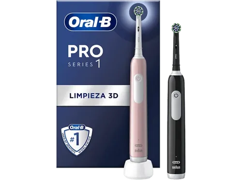 Cepillo eléctrico Oral-B Pro Series 1 Pack Doble Tecnología 3D Sensor de presión Negro y rosa