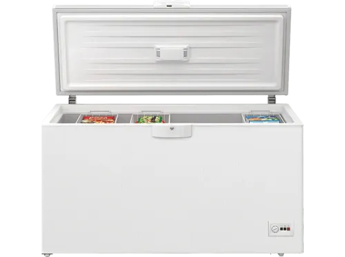 Congelador horizontal Beko HSM46740 451l 155.5 cm Ancho Cíclico 4 Estrellas Iluminación LED 3 Cestos Blanco