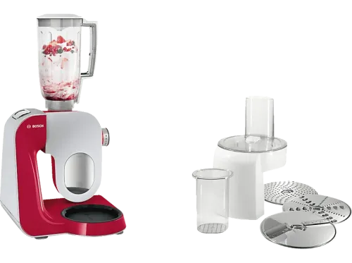 Robot amasador Bosch MUM58720 1000W de potencia múltiples accesorios rojo