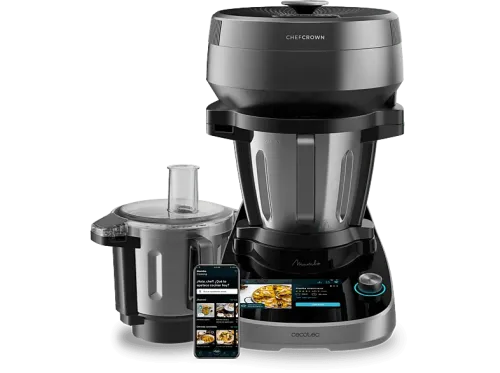 Robot de cocina Cecotec Mambo CooKing Total Gourmet 2200W 4.5 l 45 Funciones 1000 recetas Dispensador Panel táctil Autolimpieza Wi-Fi Inox