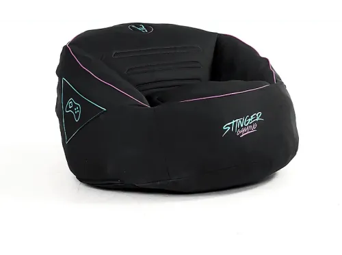 Puff gaming Woxter Stinger Tela hidrófuga Doble costura seguridad Cremallera seguridad Múltiples compartimentos Black & Blue